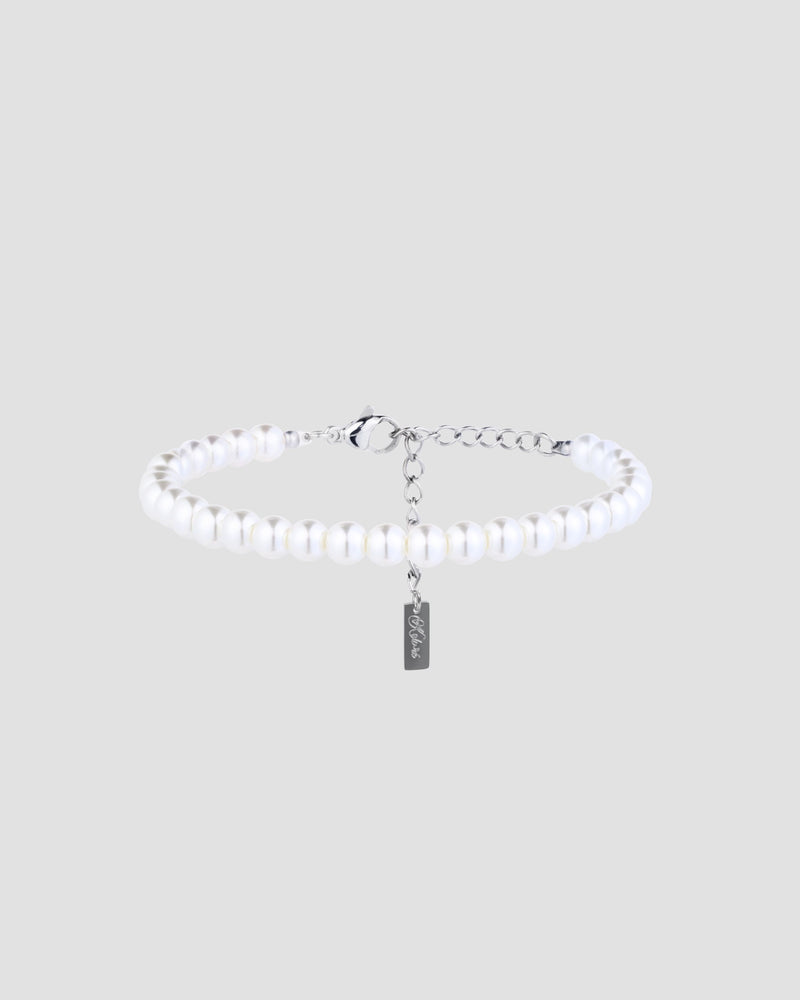 Koluré Pearl Bracelet – Perlenarmband mit Edelstahlelementen in Silber
