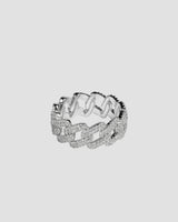 Koluré Weave Ring – rhodinierter, steinbesetzter Ring in Silber mit Zirkonia