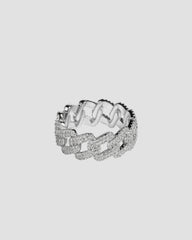 Koluré Weave Ring – rhodinierter, steinbesetzter Ring in Silber mit Zirkonia
