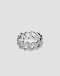 Koluré Weave Ring – rhodinierter, steinbesetzter Ring in Silber mit Zirkonia