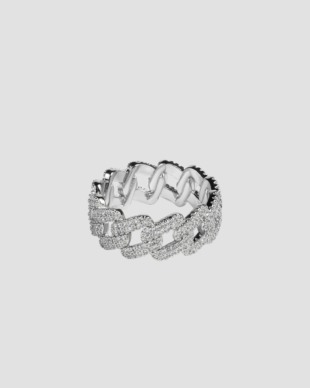 Koluré Weave Ring – rhodinierter, steinbesetzter Ring in Silber mit Zirkonia