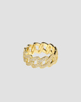 Koluré Weave Ring Gold – 18K vergoldeter, steinbesetzter Ring mit Zirkonia