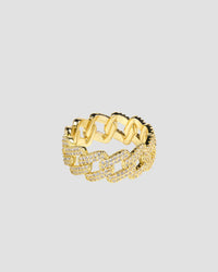 Koluré Weave Ring Gold – 18K vergoldeter, steinbesetzter Ring mit Zirkonia