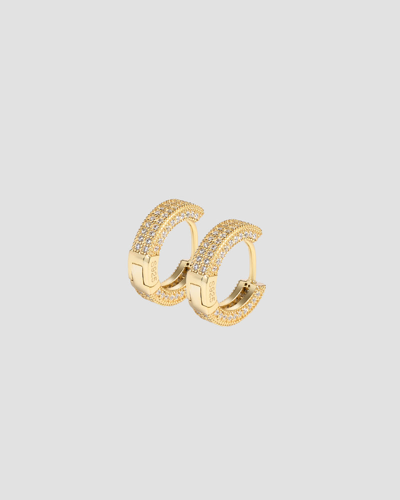 Koluré Pavé Earring Gold – 18K vergoldeter Ohrring aus 925 Sterlingsilber mit Zirkonia