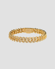 Koluré Cuban Bracelet Gold – 18K vergoldetes, steinbesetztes Cuban-Link-Armband mit Zirkonia
