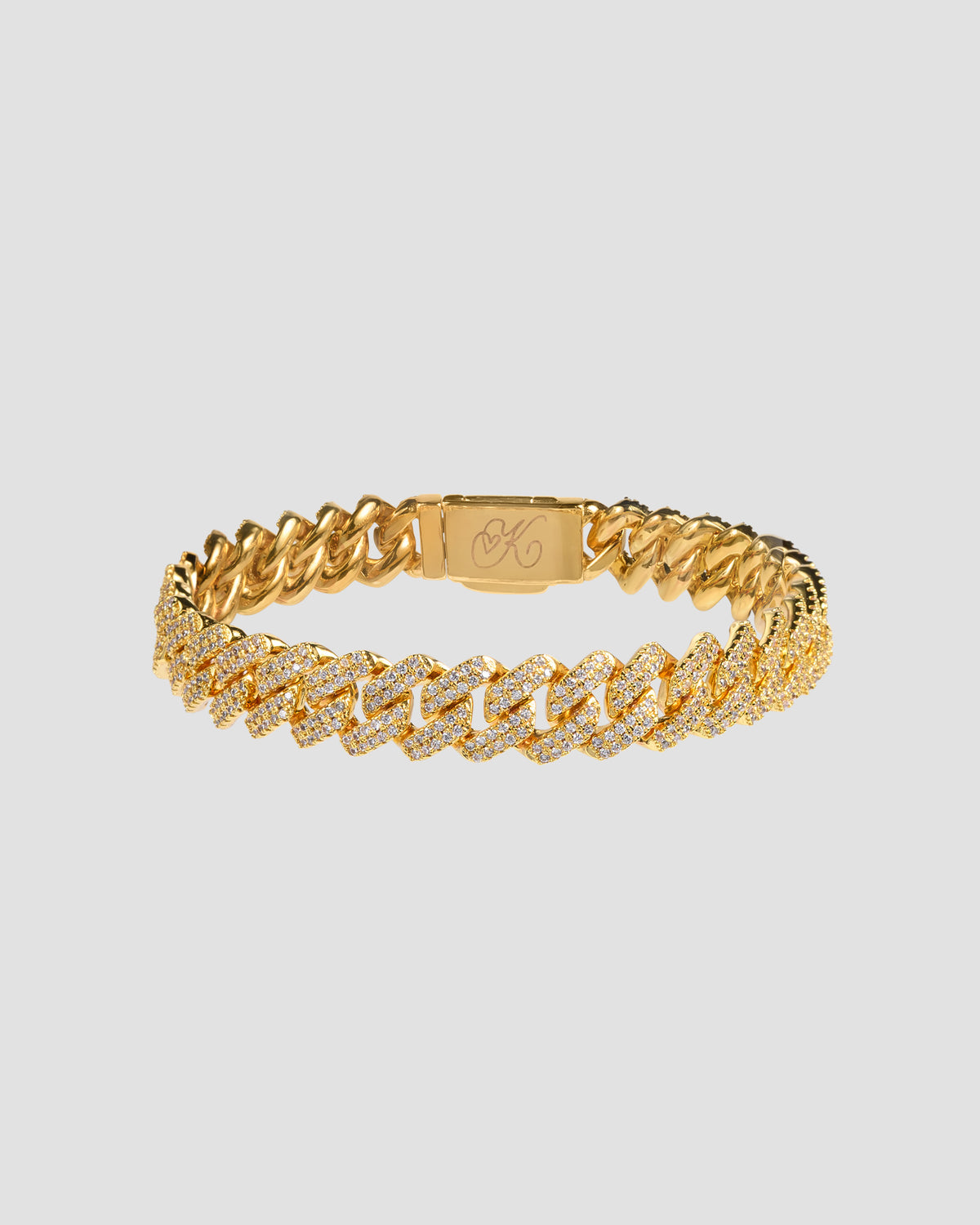 Koluré Cuban Bracelet Gold – 18K vergoldetes, steinbesetztes Cuban-Link-Armband mit Zirkonia