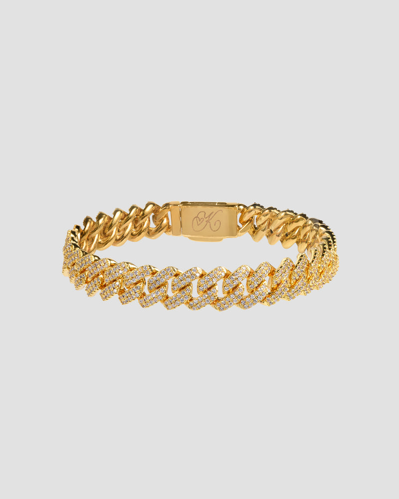 Koluré Cuban Bracelet Gold – 18K vergoldetes, steinbesetztes Cuban-Link-Armband mit Zirkonia