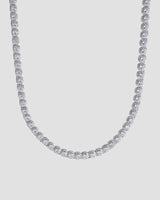Koluré Baguette Chain – rhodinierte, steinbesetzte Halskette in Silber mit Zirkonia