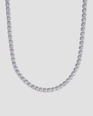 Koluré Baguette Chain – rhodinierte, steinbesetzte Halskette in Silber mit Zirkonia