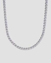 Koluré Baguette Chain – rhodinierte, steinbesetzte Halskette in Silber mit Zirkonia
