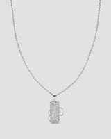 Koluré K Ice Chain – steinbesetzte Halskette aus Edelstahl in Silber mit Zirkonia-K-Anhänger