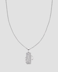 Koluré K Ice Chain – steinbesetzte Halskette aus Edelstahl in Silber mit Zirkonia-K-Anhänger