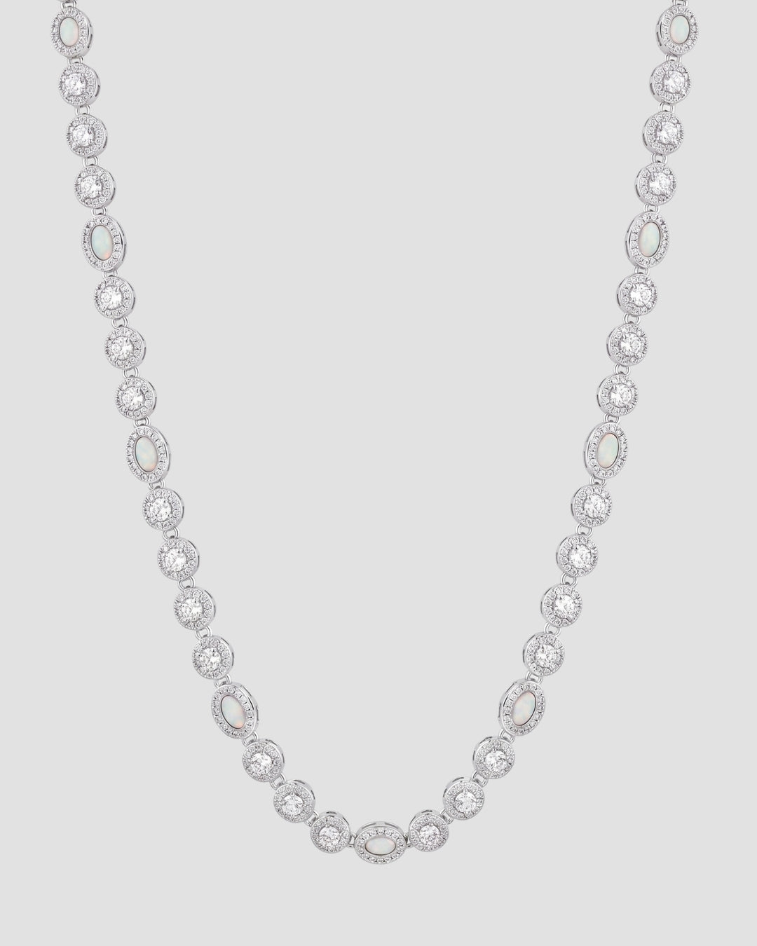 Koluré Luxe Crystal Chain – rhodinierte, steinbesetzte Halskette in Silber mit Zirkonia