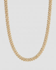 Koluré Cuban Chain Gold – 18K vergoldete, steinbesetzte Cuban-Link-Halskette mit Zirkonia