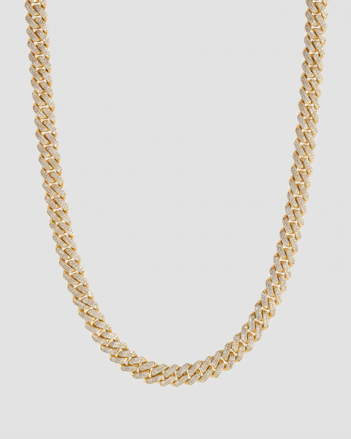 Koluré Cuban Chain Gold – 18K vergoldete, steinbesetzte Cuban-Link-Halskette mit Zirkonia