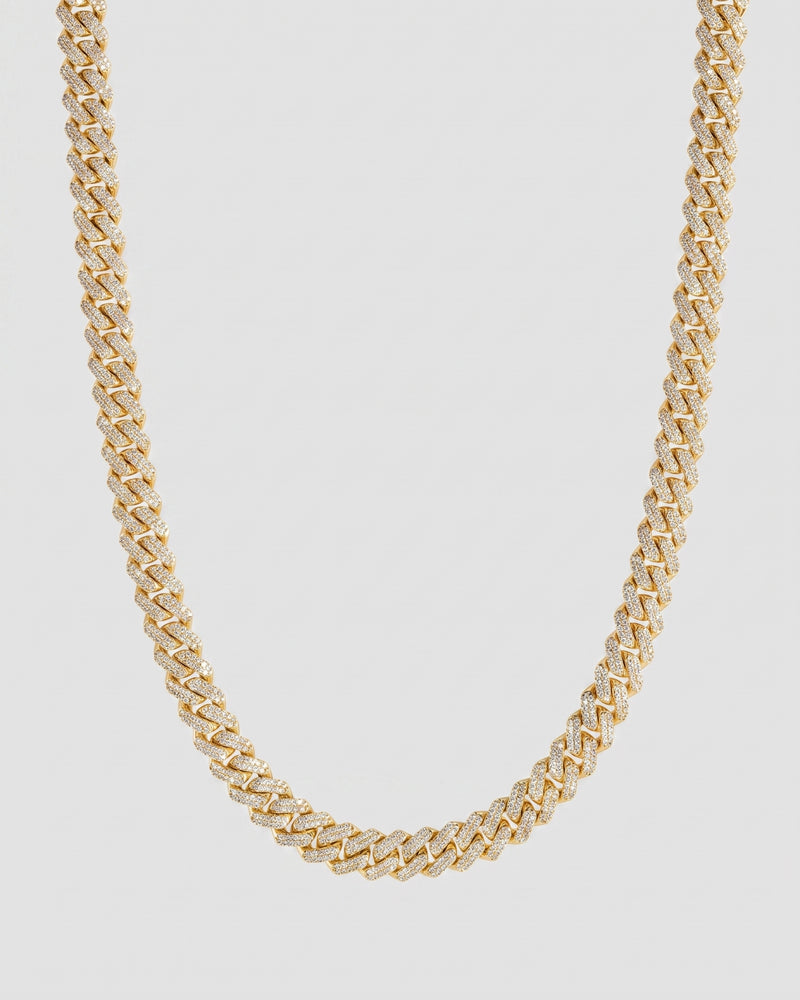 Koluré Cuban Chain Gold – 18K vergoldete, steinbesetzte Cuban-Link-Halskette mit Zirkonia