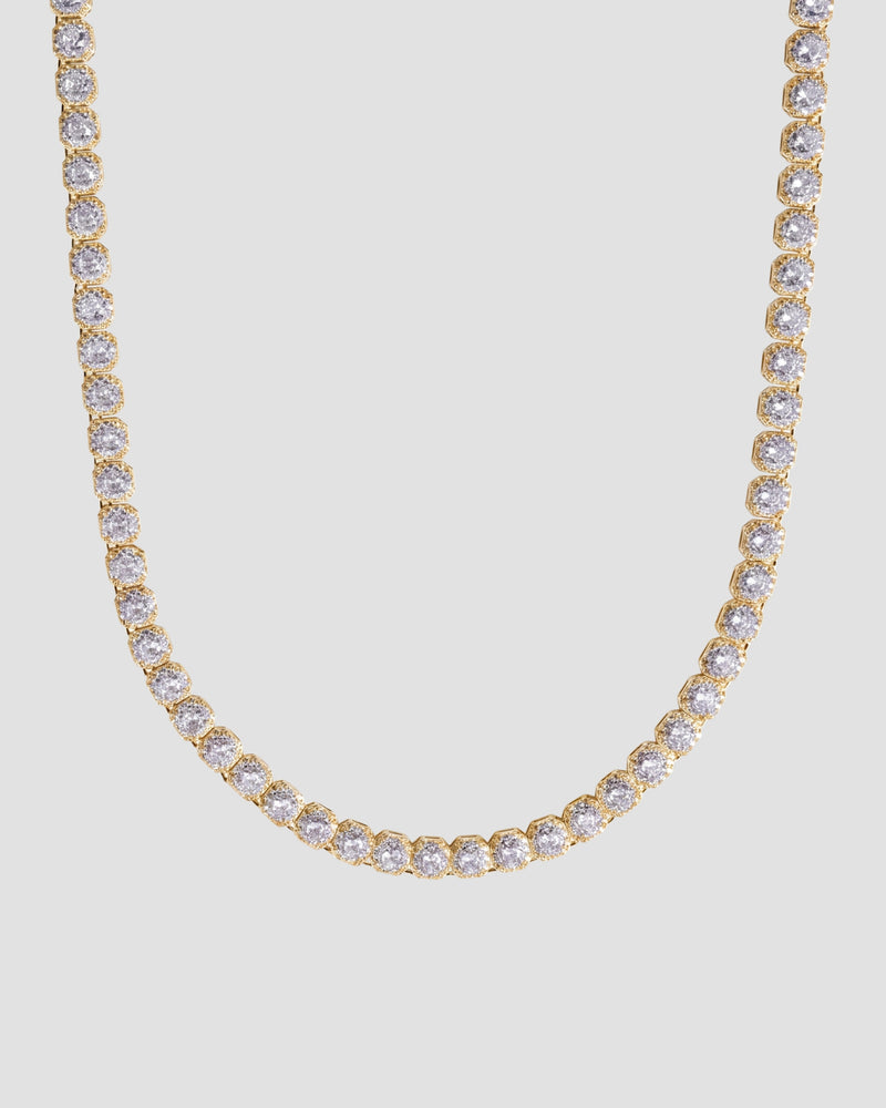 Koluré Baguette Chain Gold – 18K vergoldete, steinbesetzte Halskette mit Zirkonia