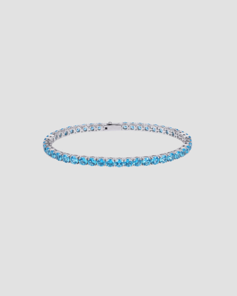 Koluré Ice Link Bracelet Baby Blue – rhodiniertes, steinbesetztes Armband in Babyblau mit Zirkonia