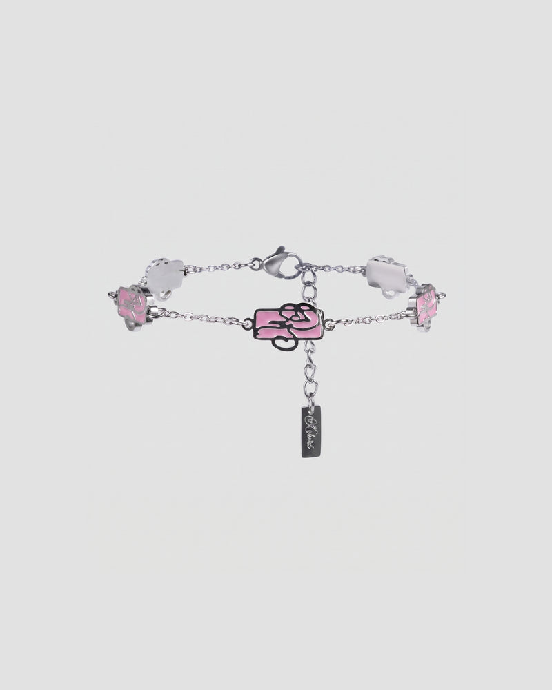 Koluré WNBA Bracelet Pink – rosa Armband aus Edelstahl mit Sport-Charms