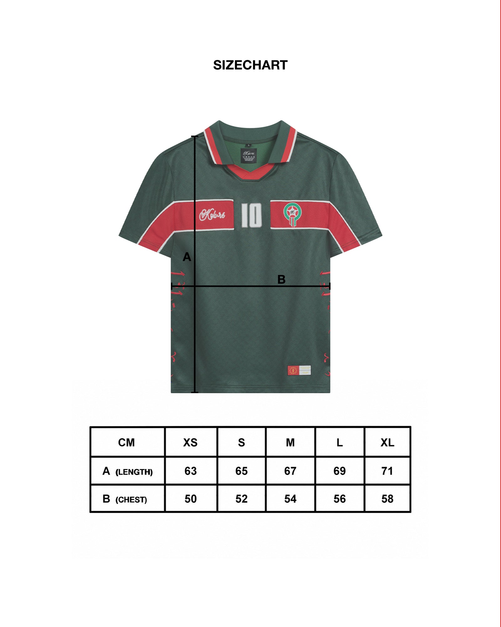 Size Chart Morocco Jersey