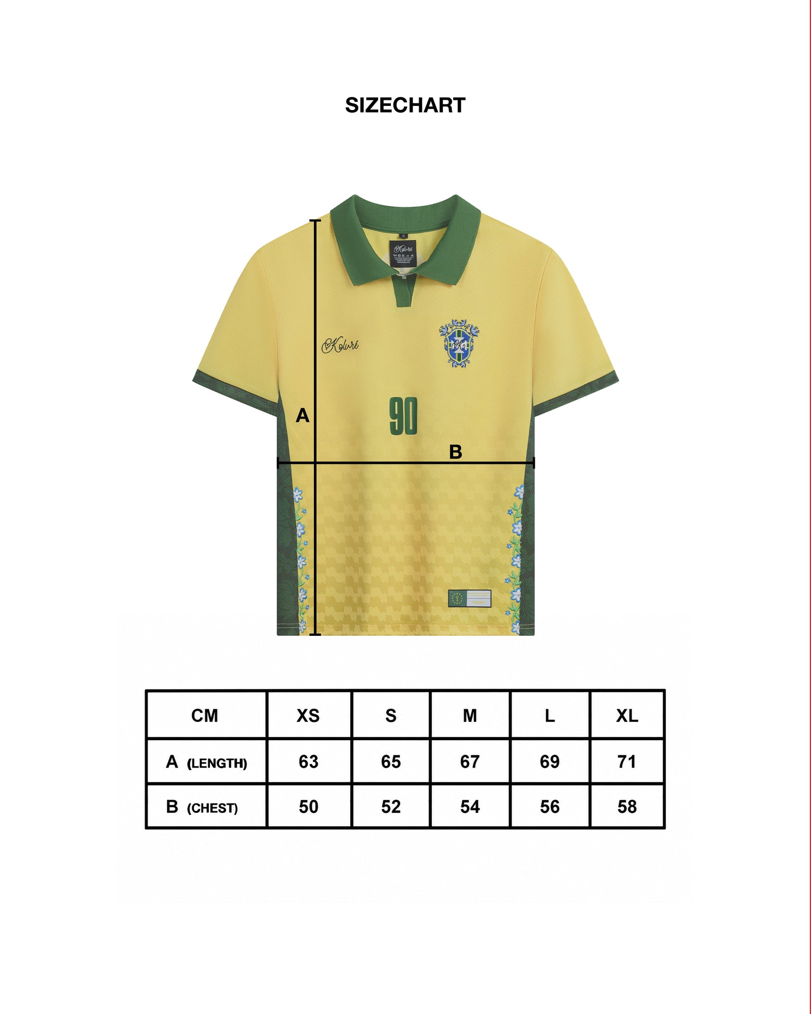 Size Chart Brazil Jersey