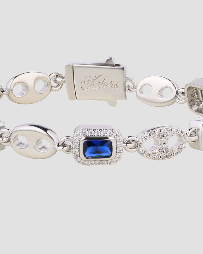 Diamond Gem Bracelet Silver