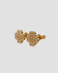 Koluré LIEN D’ÉCLAT Earrings Gold – vergoldete Blüten-Ohrstecker mit handbesetzten Zirkonia